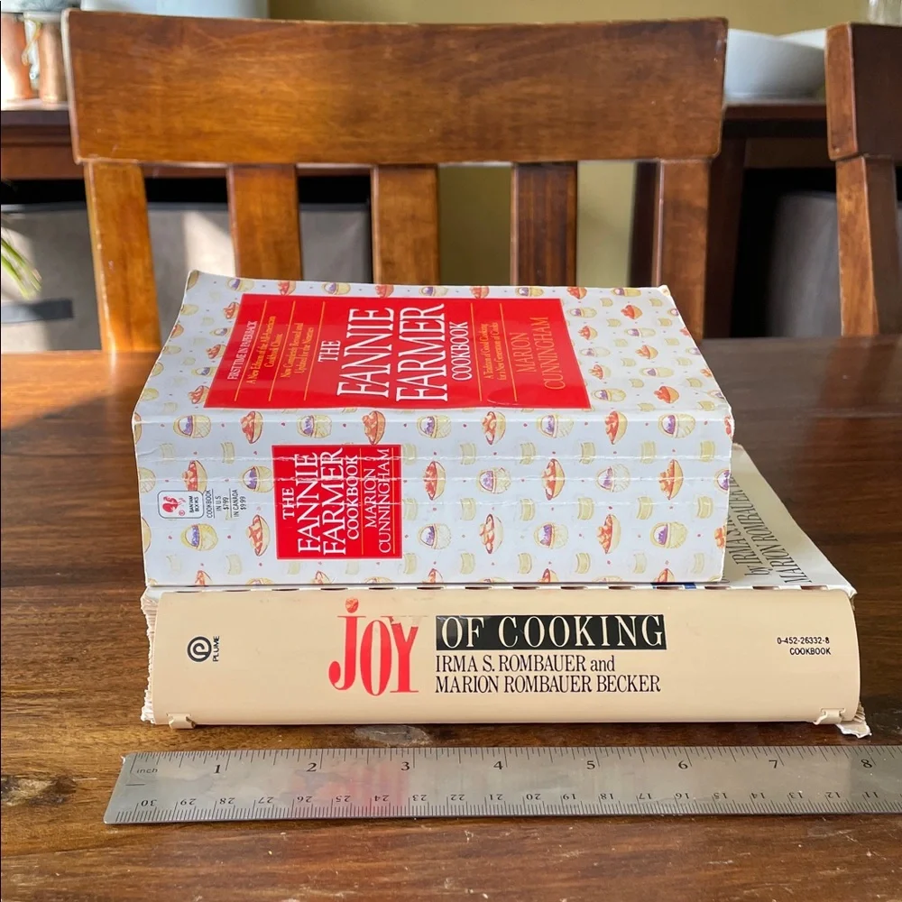 2 Vintage Cookbooks : Joy of Cooking + Fannie Farmer Cook Book